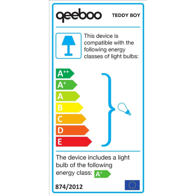 qeeboo Teddy Boy Lamp Metall Finish Tischleuchte 35 x 21 x 32 cm