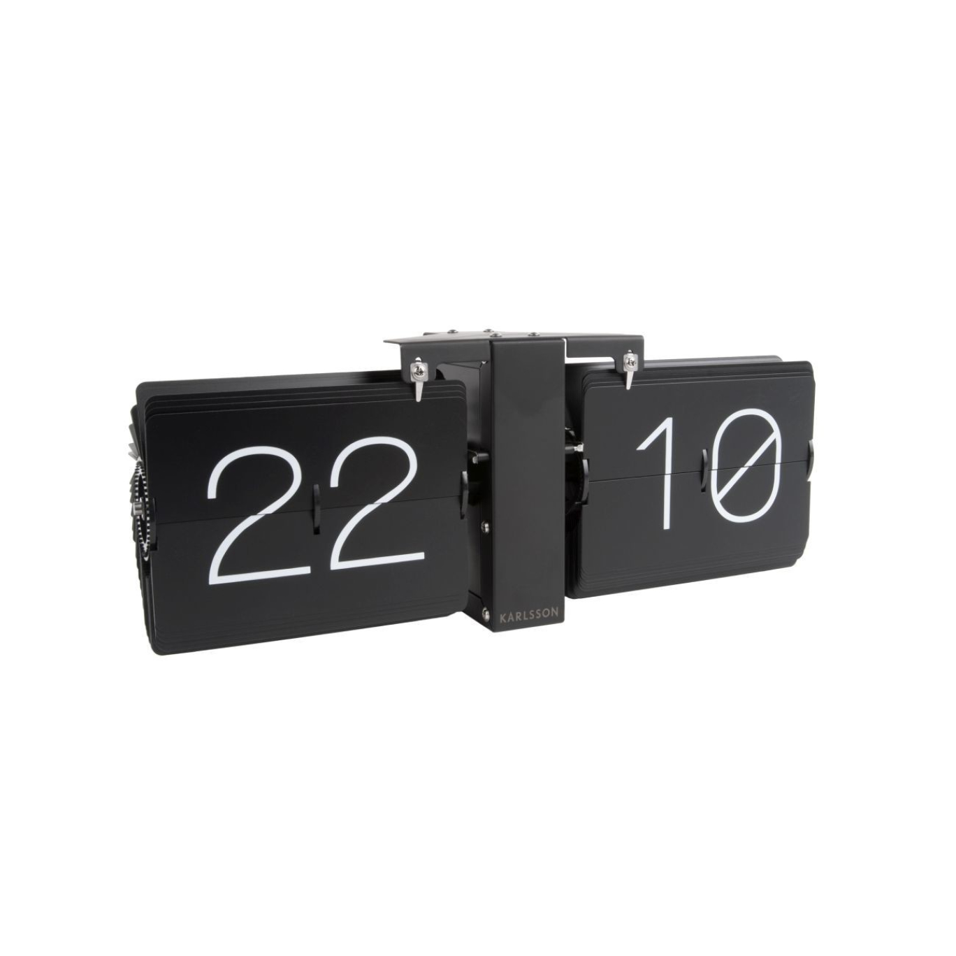 Karlsson Flip Clock No Case Flip Uhr 36 x 8,5 x14 cm schwarz mit mattschwarzem Rahmen