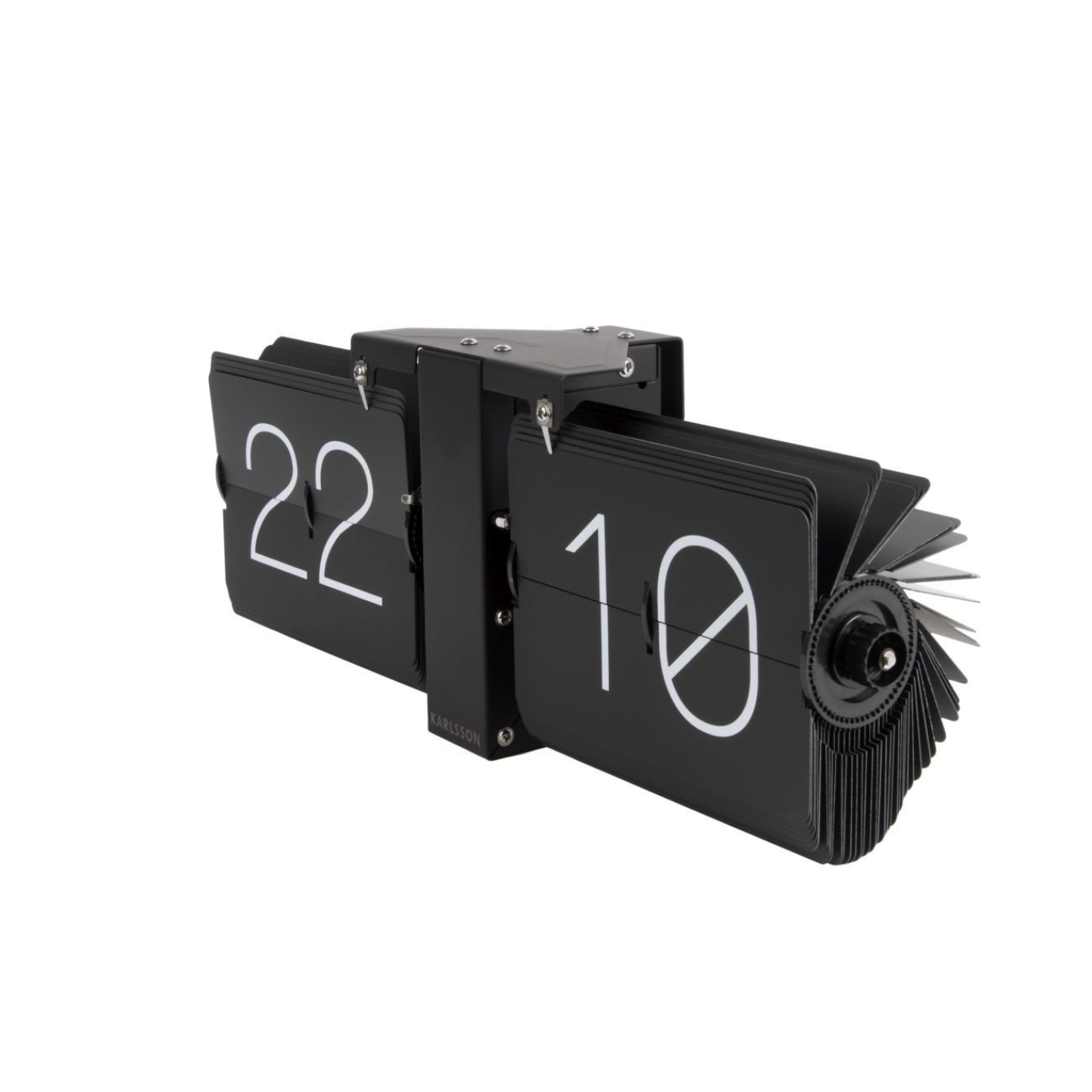 Karlsson Flip Clock No Case Flip Uhr 36 x 8,5 x14 cm schwarz mit mattschwarzem Rahmen