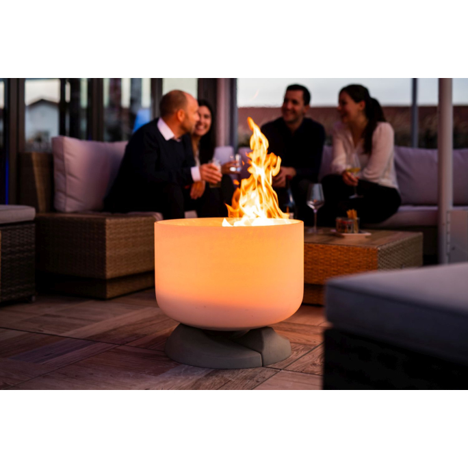 QFlame Ethanol Classic Concrete Terrassen-Feuerschale Ø 64 cm - Höhe 52 ...