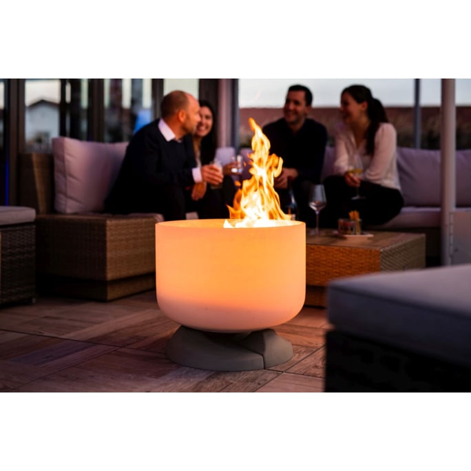 QFlame Ethanol Classic Concrete Terrassen-Feuerschale Ø 64 cm - Höhe 52 ...