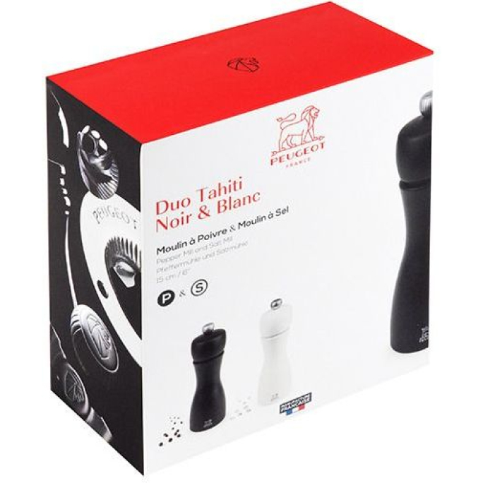 Peugeot Tahiti Duo Pfeffermühle & Salzmühle 16x8x17,9 cm schwarz