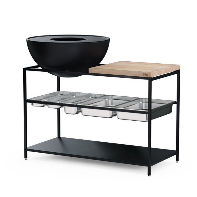 höfats FIRE KITCHEN mit BOWL 70 Plancha-Grillset 118x55x81 cm 