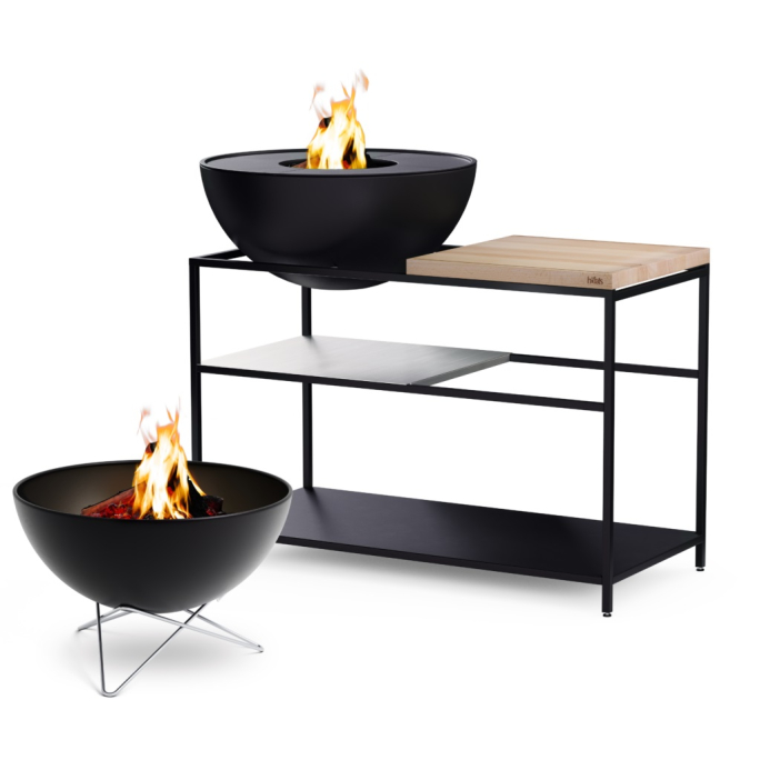 höfats FIRE KITCHEN mit BOWL 70 Plancha-Grillset 118x55x81 cm 