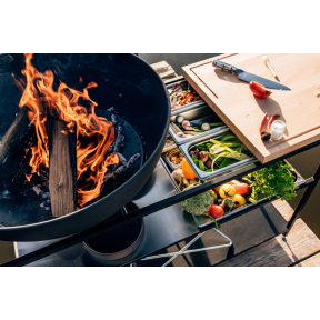 höfats FIRE KITCHEN mit BOWL 70 Plancha-Grillset 118x55x81 cm 
