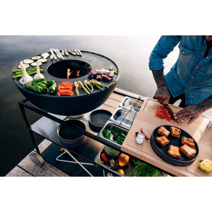höfats FIRE KITCHEN mit BOWL 70 Plancha-Grillset 118x55x81 cm 