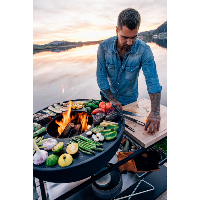 höfats FIRE KITCHEN mit BOWL 70 Plancha-Grillset 118x55x81 cm 