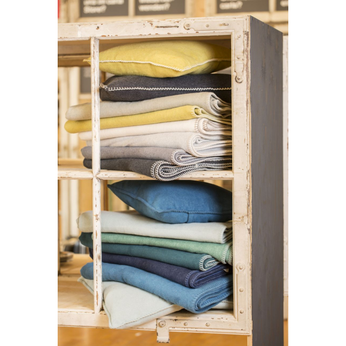 David Fussenegger SYLT Kissenhülle uni mit Zierstich 40x40 cm rohweiß